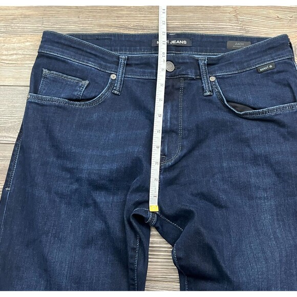 Mavi Mens Zach Straight Leg Jeans Blue 32/32 Denim Mid Rise 5 Pocket Medium Wash - Picture 12 of 14